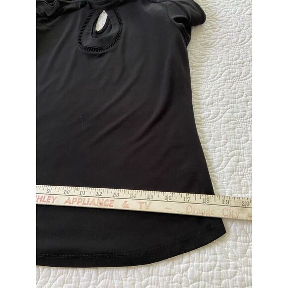 New York & Company 7th Avenue Black High Neck Ruffle Sleeve Blouse Size S - Picture 11 of 12